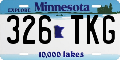 MN license plate 326TKG