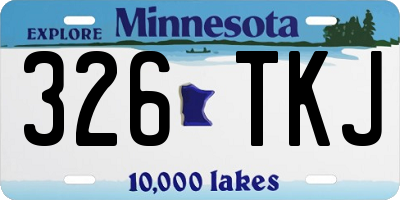 MN license plate 326TKJ