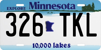 MN license plate 326TKL