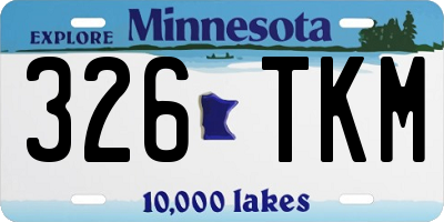 MN license plate 326TKM