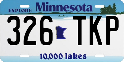MN license plate 326TKP