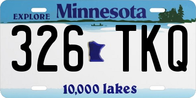 MN license plate 326TKQ