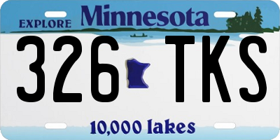 MN license plate 326TKS
