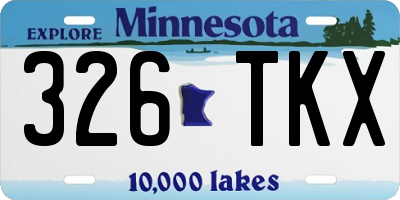 MN license plate 326TKX