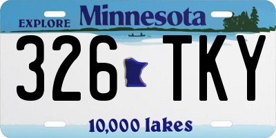 MN license plate 326TKY