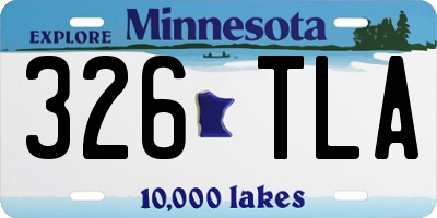 MN license plate 326TLA