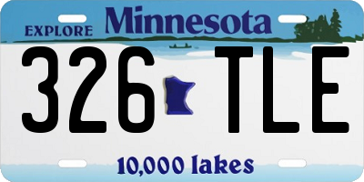 MN license plate 326TLE