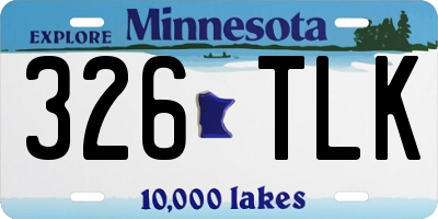 MN license plate 326TLK