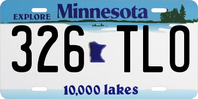 MN license plate 326TLO