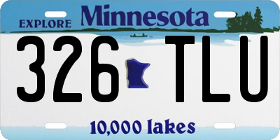 MN license plate 326TLU
