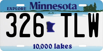 MN license plate 326TLW