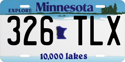 MN license plate 326TLX