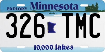 MN license plate 326TMC