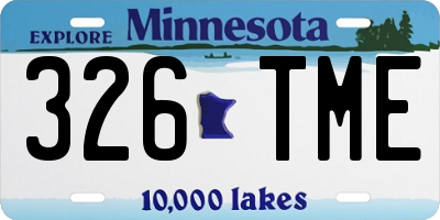 MN license plate 326TME