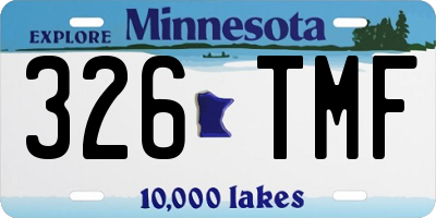 MN license plate 326TMF