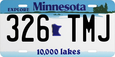 MN license plate 326TMJ