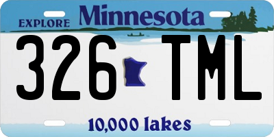 MN license plate 326TML