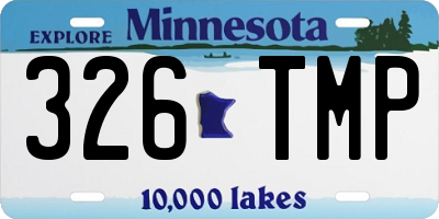 MN license plate 326TMP