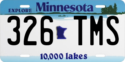 MN license plate 326TMS