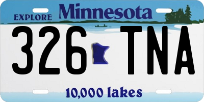 MN license plate 326TNA