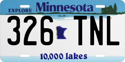 MN license plate 326TNL