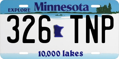 MN license plate 326TNP