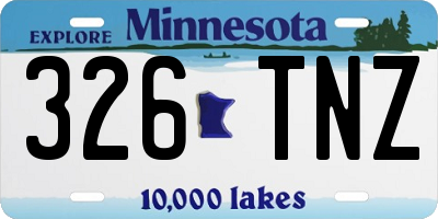 MN license plate 326TNZ