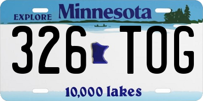 MN license plate 326TOG