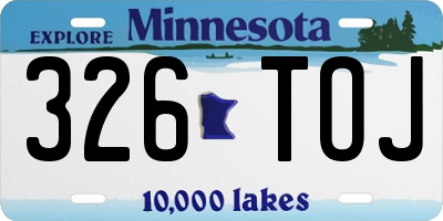 MN license plate 326TOJ