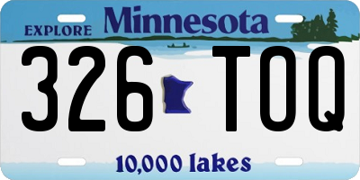 MN license plate 326TOQ