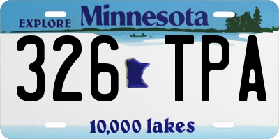 MN license plate 326TPA