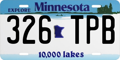 MN license plate 326TPB