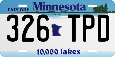 MN license plate 326TPD
