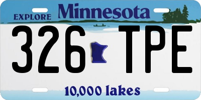 MN license plate 326TPE