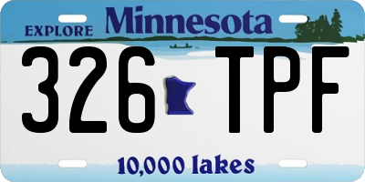 MN license plate 326TPF