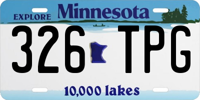 MN license plate 326TPG