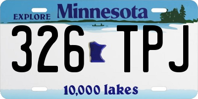 MN license plate 326TPJ