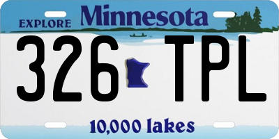 MN license plate 326TPL