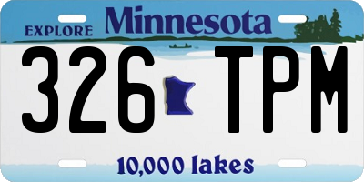 MN license plate 326TPM