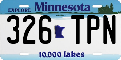 MN license plate 326TPN
