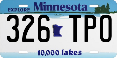 MN license plate 326TPO