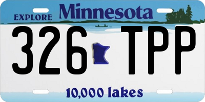 MN license plate 326TPP