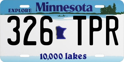 MN license plate 326TPR