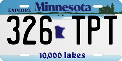 MN license plate 326TPT