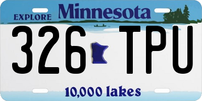 MN license plate 326TPU