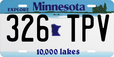 MN license plate 326TPV