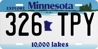 MN license plate 326TPY