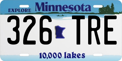 MN license plate 326TRE
