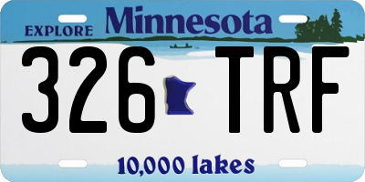 MN license plate 326TRF