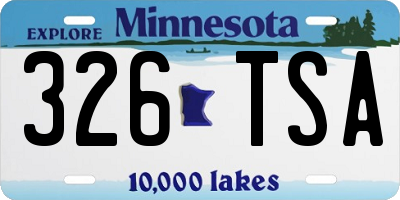 MN license plate 326TSA